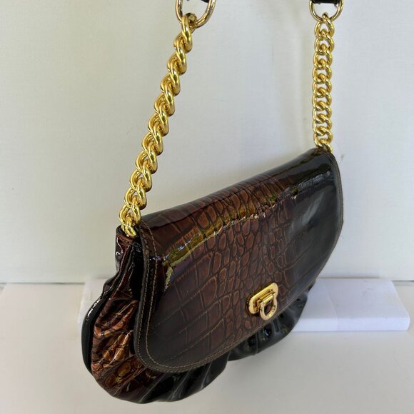 Fortuna Valentino Brown Leather Handbag Brand New - Picture 6 of 11